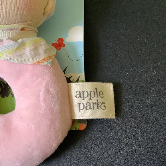Apple Park Organic Baby Ring Rattle - Naturally Hypoallergenic  NWT - Picture 3 of 5